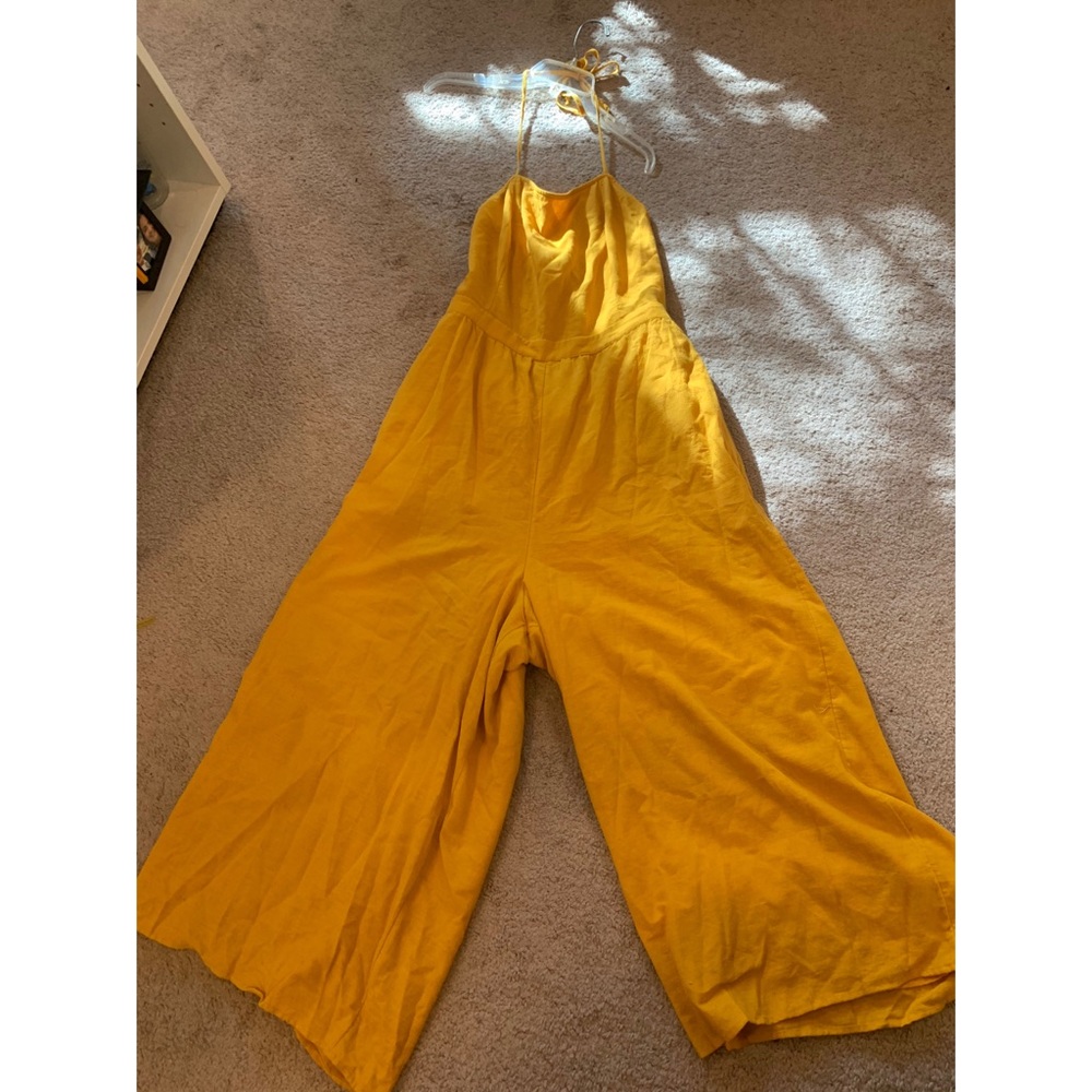 Yellow backless jumpsuit from American Eagle